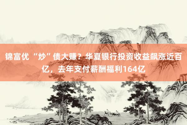 锦富优 “炒”债大赚？华夏银行投资收益飙涨近百亿，去年支付薪酬福利164亿