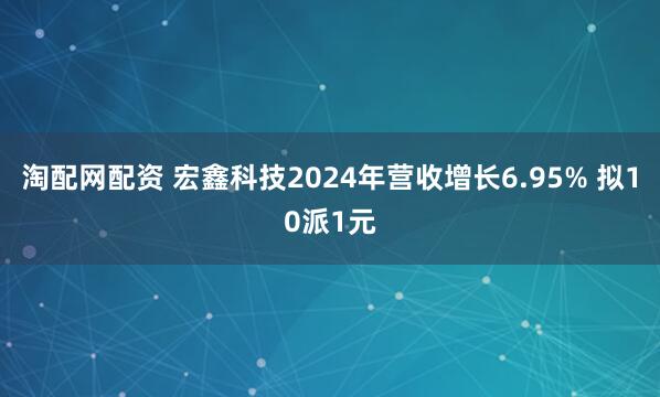 淘配网配资 宏鑫科技2024年营收增长6.95% 拟10派1元