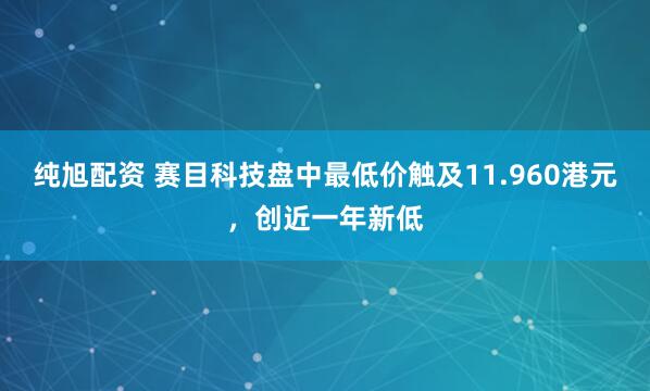纯旭配资 赛目科技盘中最低价触及11.960港元，创近一年新低
